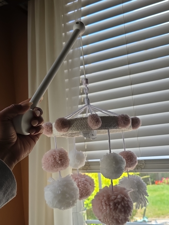 Other - Pom Pom Baby Mobile - Pink & White Nursery Decor